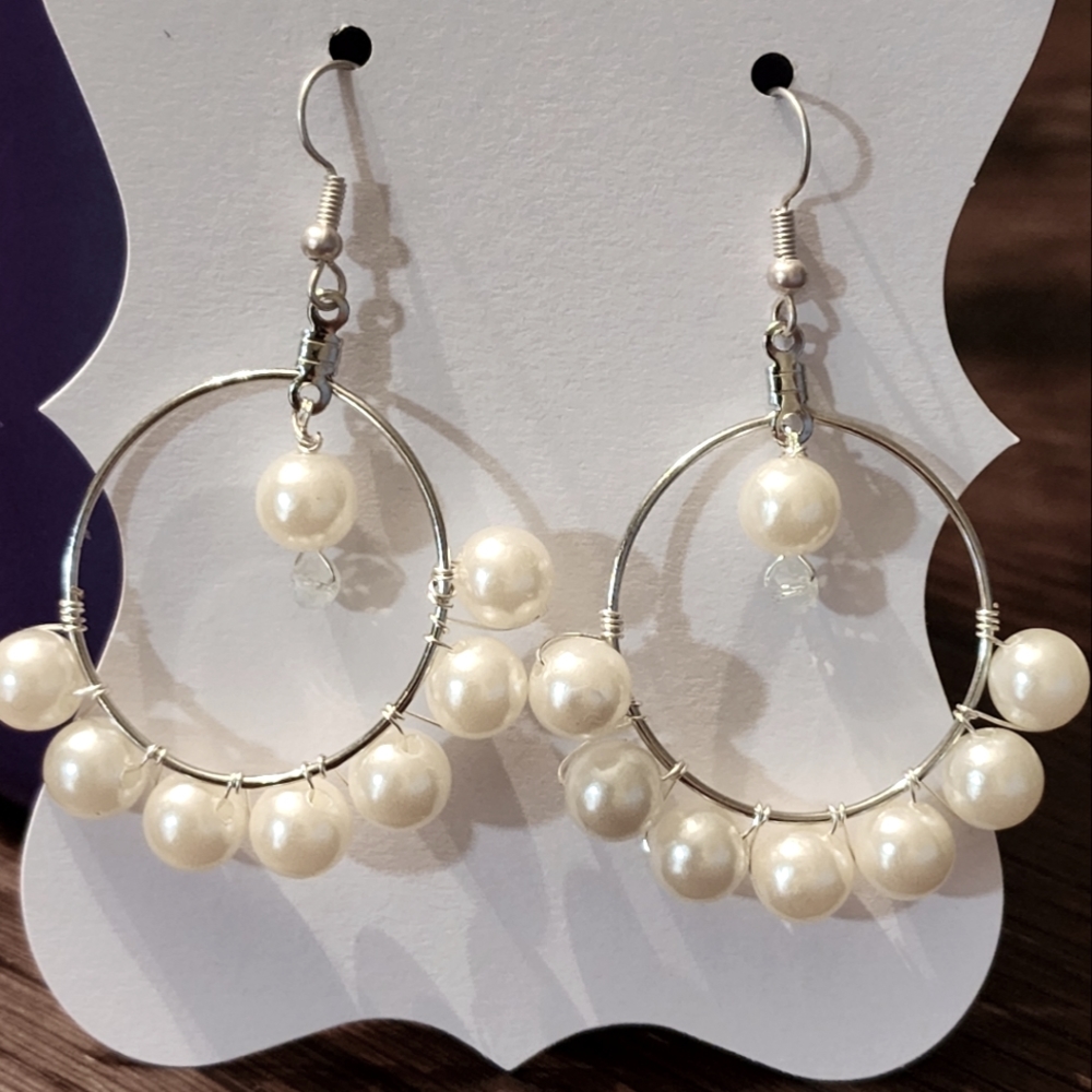 Pearl hoop earrings